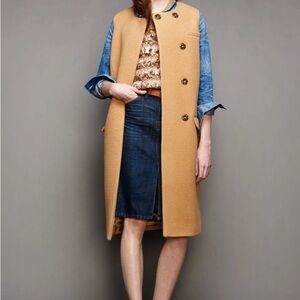 NWT J Crew sleeveless coat in winter white